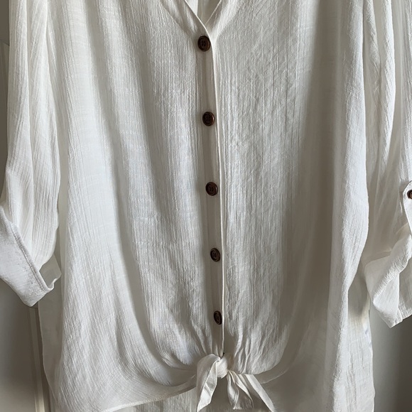 Button/Tie Front Top - Picture 3 of 5